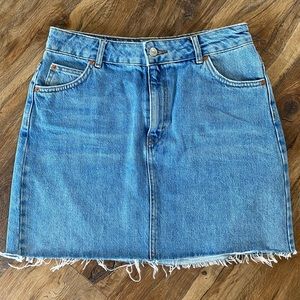 Topshop Moto Blue Denim Skirt